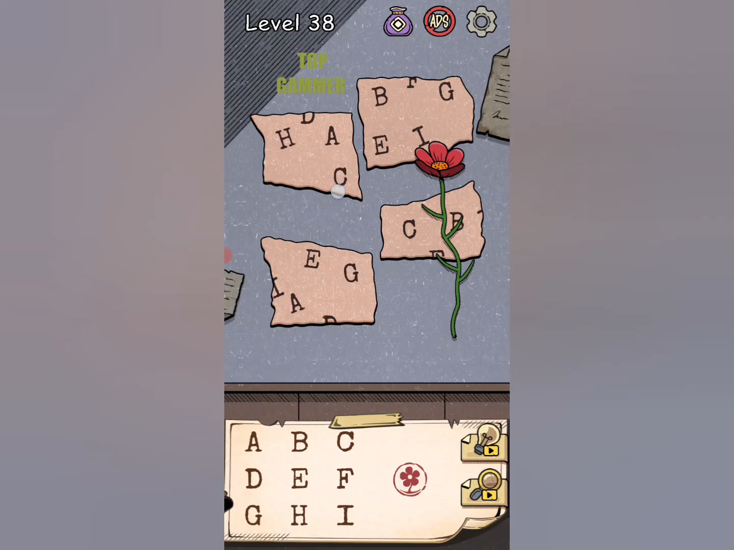 Flower Forest Word Puzzle level 38 Gameplay walkthrough solution Step 1